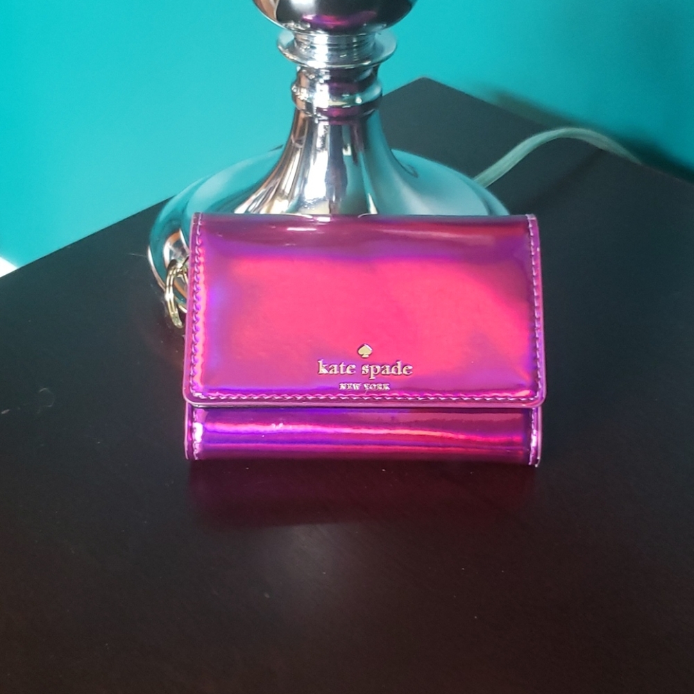 Kate Spade hot pink /fuchsia irridecent wallet